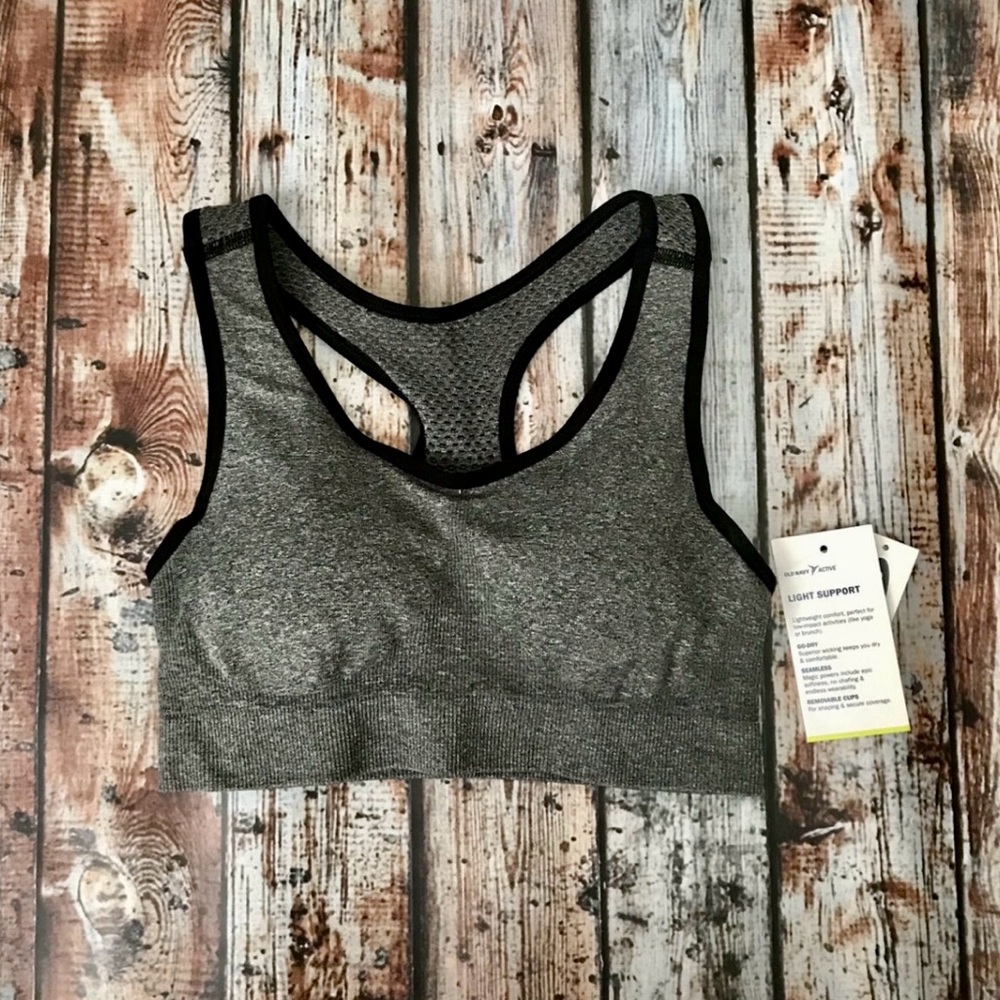 Old Navy Gray Black Activewear Sports Bra - NWT